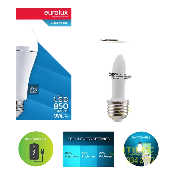 Eurolux Rechargeable G1109ES LED 9W Cool White E27