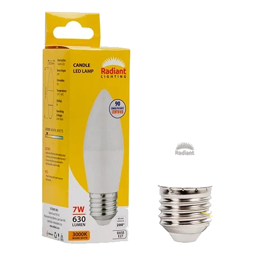 Radiant LED 7w Candle E27 Warm White