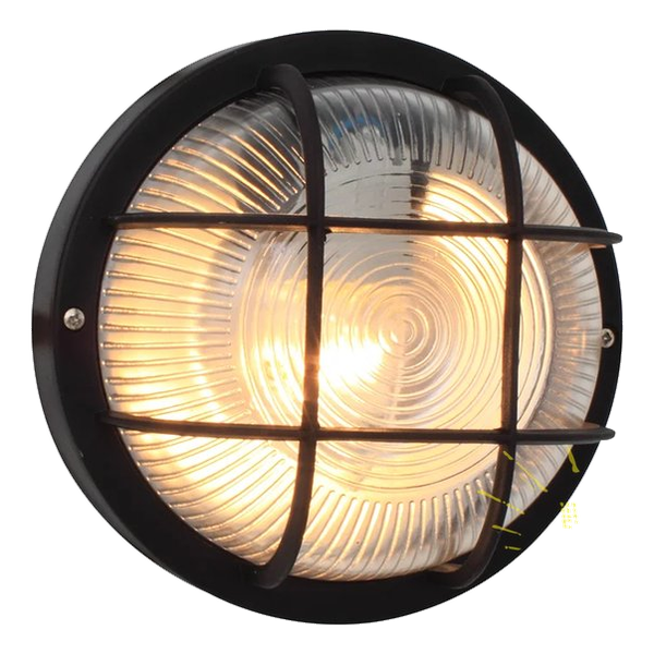 Eurolux Bulkhead Rnd Blk + Grid