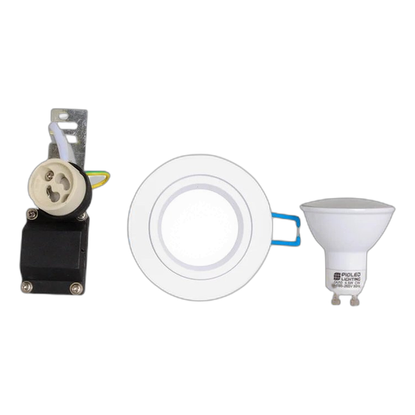 Pioled GU10 fitting white+ 4.5w c/w+l/h