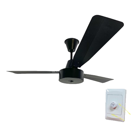 Solent Maxima Black Brushed Aluminium Ceiling Fan + Controller