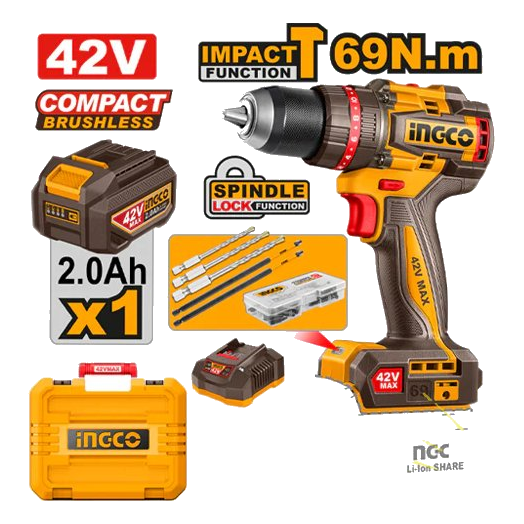 Ingco Cidli426981 P42M Impact Drill Tool Set