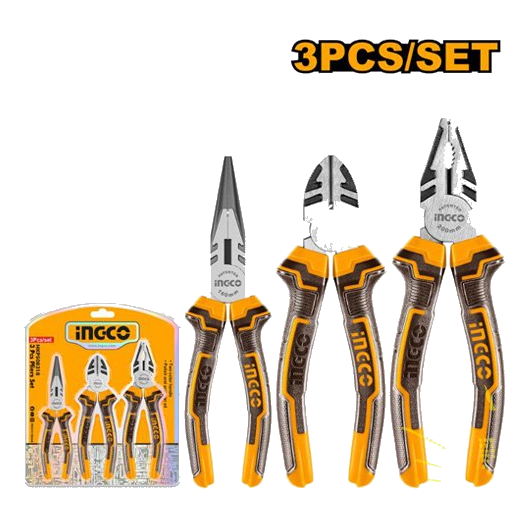 Ingco Hkps08318 3 Piece Pliers Set