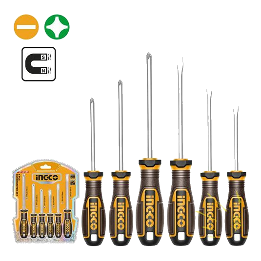 Ingco Hksds0628 6 Piece Screwdriver Set
