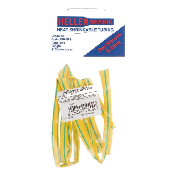Heatshrink 6.4 MIn Pack 1M Green/Yellow
