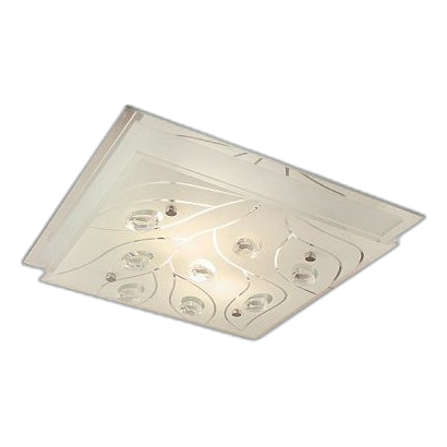 Bright Star Cf360 420Mm Frosted Glass & Crystal Ceiling Light