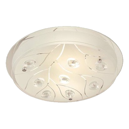 Bright Star Cf361 420Mm Frosted Glass & Crystal Ceiling Light