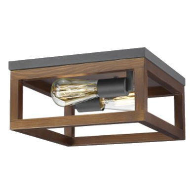 Bright Star Cf441 Bk/Wood Ceiling Light