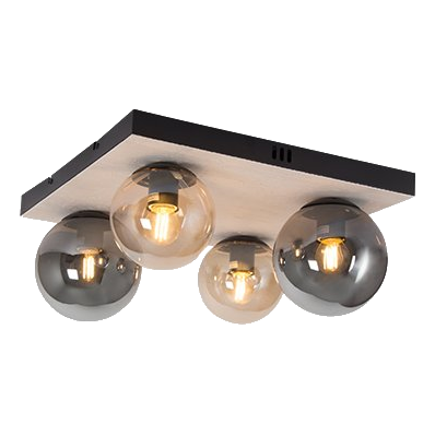 Bright Star Cf516 Black & Amber Ceiling Light