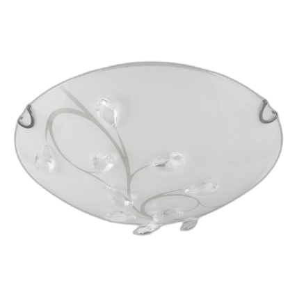 Bright Star Cf631 300Mm Forsted Glass & Crystal Ceiling Light