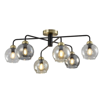 Huayi Kc11098-6A Sand Black & Smokey Grey Ceiling Light