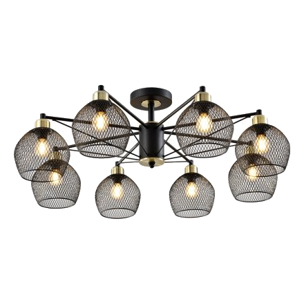 Huayi Kc11099-8 Matt Black & Bronze Ceiling Light
