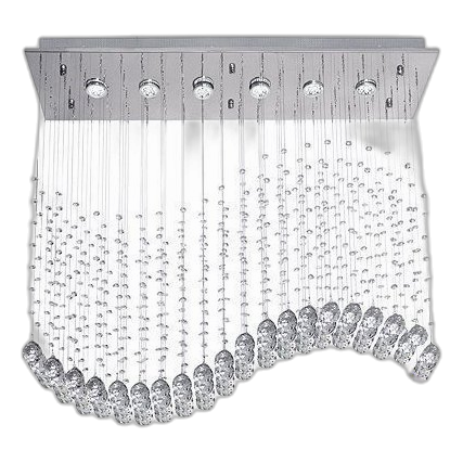 Bright Star Ch236/6 Stainless Steel & Crystal Chandelier