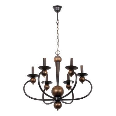 Bright Star Ch3063/6 Black Gold Chandelier
