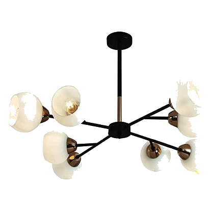 Bright Star Ch509/8 Black & Gold Chandelier