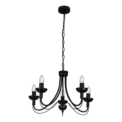 Bright Star Ch523/5 Black Metal Chandelier