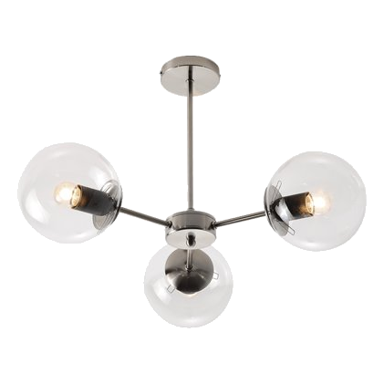 Bright Star Ch537/3 Satin Chrome Metal Chandelier