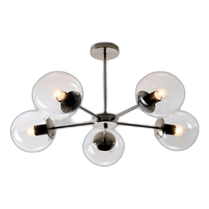 Bright Star Ch537/5 Satin Chrome Metal Chandelier