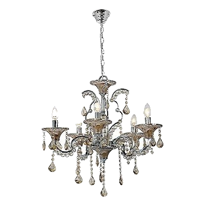 Bright Star Ch661/5 Polished Chrome & Crystal Chandelier