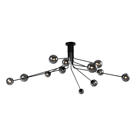 Bright Star Ch701/12 Black Metal Chandelier
