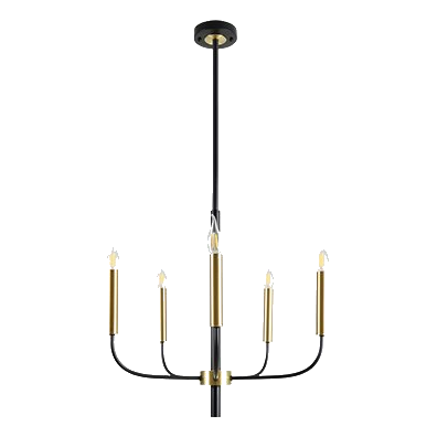 Bright Star Ch714/5 Gold & Black Chandelier