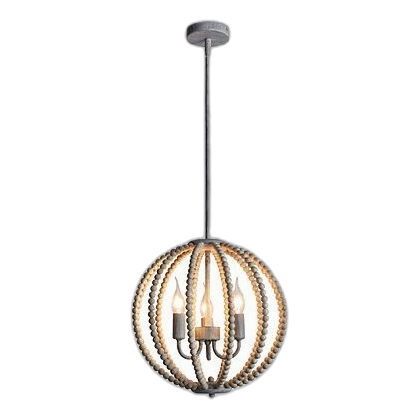 Bright Star Ch896/3 Wooden Bead Chandelier