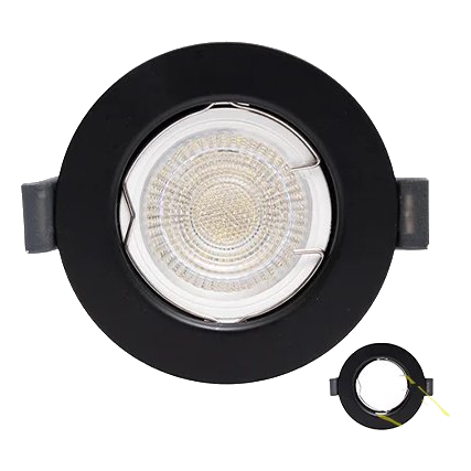 EUROLUX D164B MATT BLACK 81X40mm FIXED DOWNLIGHT