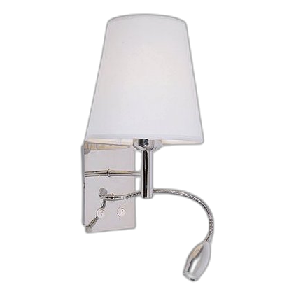 Bright Star Wb031/2 Polished Chrome & White Wall Light