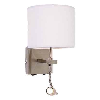 Bright Star Wb032/2 Satin Chrome & White Wall Light