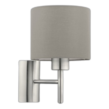 Eurolux W350T Pasteri Satin Chrome & Taupe  Wall Light