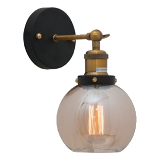 Eurolux W458 Elixir Antique Brass & Black Wall Light