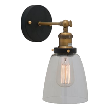 Eurolux W460 Farmhouse Antique Brass & Black Wall Light