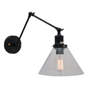 Eurolux W462 Funnello Long Arm Black Wall Light