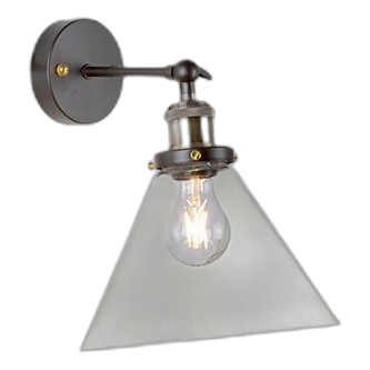 Eurolux W463 Funnello Antique Brass & Black Wall Light
