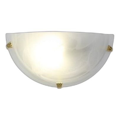 Eurolux W55Abr Alabaster Polished Brass Wall Light