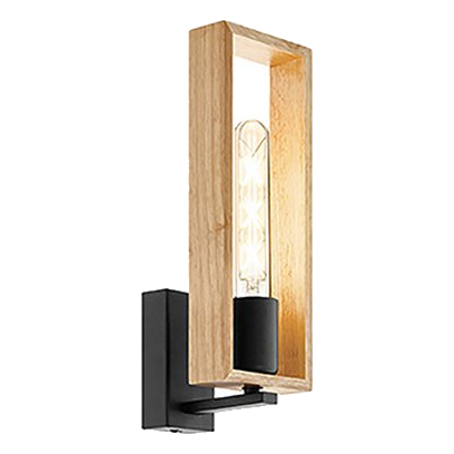 Eurolux W582 Littleton Black & Wood Wall Light