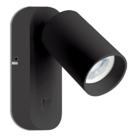 Spazio 246609.R.30 Flip Reading Black Wall Light