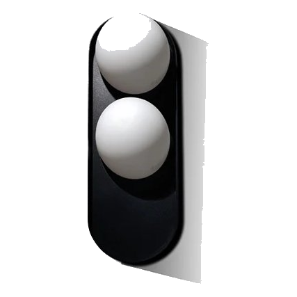 Spazio 5251.02 Due Black & Opal Wall Light