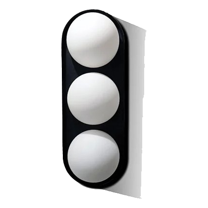 Spazio 5251.03 Tre Black & Opal Wall Light