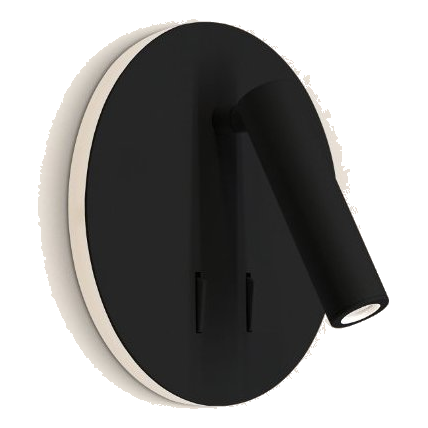 Spazio 8289/3030 Spin Round Matt Black Wall Light
