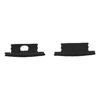 Pioled Slim27 Surface Led Strip Profile End Caps – Black