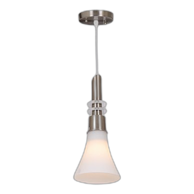 Bright Star Pen040 Satin Chrome White Pendant
