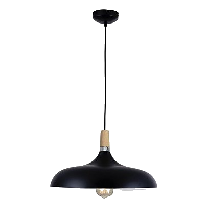 Bright Star Pen556 Black Metal & Wood Pendant