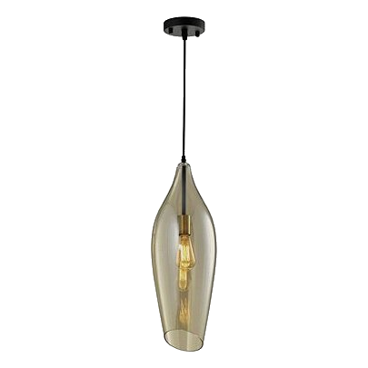 Bright Star Pen572 Black & Cognac Glass Pendant