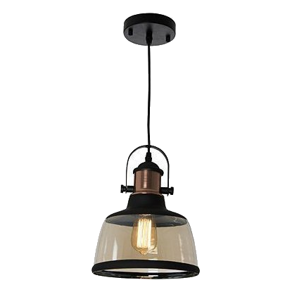 Bright Star Pen602 Black & Cognac Glass Pendant