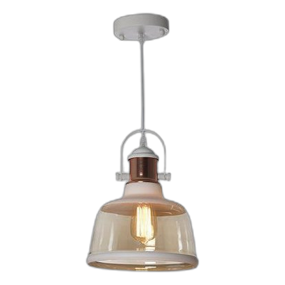 Bright Star Pen602 White & Cognac Glass Pendant