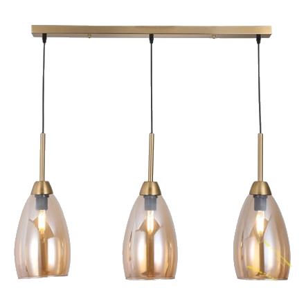 Bright Star Pen814/3 Gold Metal & Glass Pendant