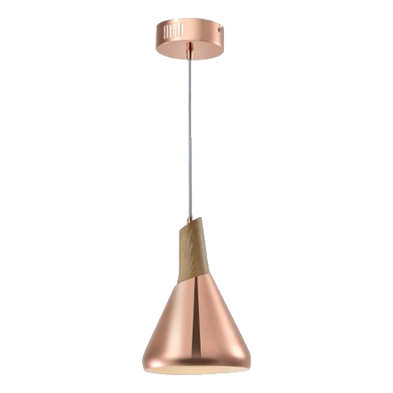 Huayi Kp31695-1C Rose Gold & Wood Pendant