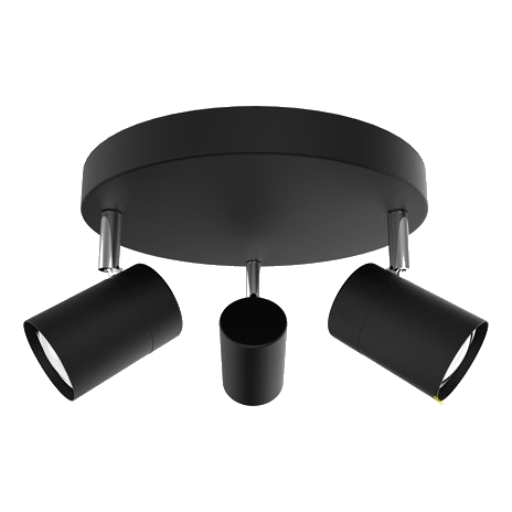 Bright Star S167/3 Matt Black & Chrome Spotlight