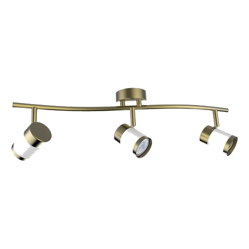 Bright Star S172/3 Matt White & Brass Spotlight
